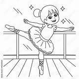 Dancing Ballerina Girl Coloring Page For Kids Stock Vector  Adobe sketch template