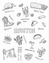 Houston Skyline Coloring Page Pages sketch template
