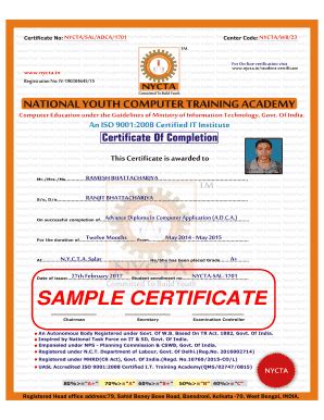 Computer Certificate Sample - Fill and Sign Printable Template Online