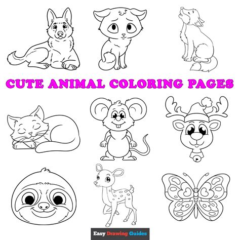 Free Printable Cute Animal Coloring Pages for Kids