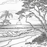 Beach Scene Coloring Pages Bundle 2 PNG Digital Download  sketch template