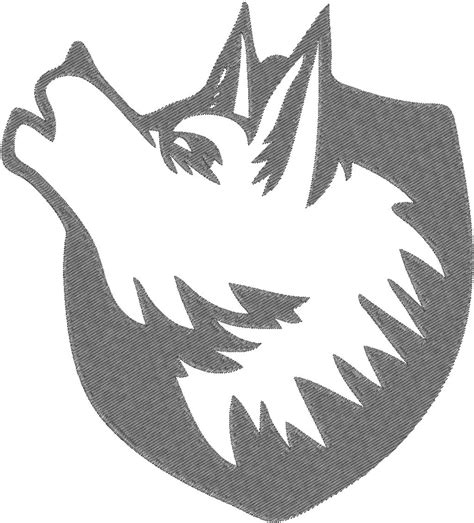 Wolf Logo Embroidery Design, 4 sizes, Machine Embroidery Design, Wolf shapes Design, Instant ...
