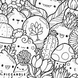 Kawaii Cute Flower Coloring Pages sketch template