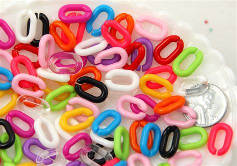 15mm Bright Colorful Plastic or Acrylic Chain Links - Mixed Colors - 2 – Delish Beads