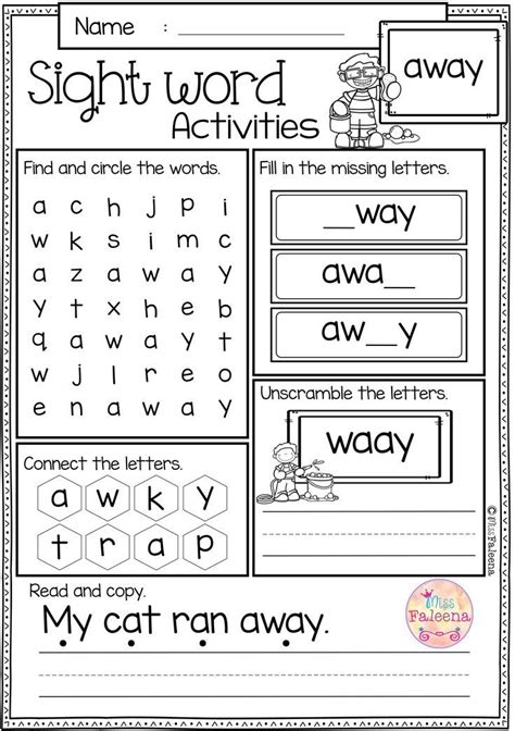 Free Sight Word Activities | Kindergarten worksheets sight words, Sight word worksheets, Sight ...