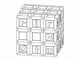 Rubiks Cube Coloring Page Coloring Pages sketch template