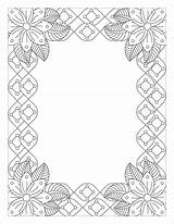 Border Coloring Borders Flower Pages Clipart Colouring Kids Frame Clip  sketch template