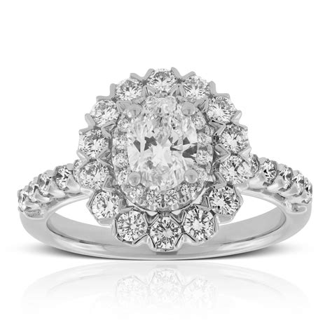 Double Halo Oval Diamond Ring 14K | Ben Bridge Jeweler