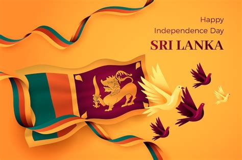 Free Vector | Realistic sri lanka independence day illustration