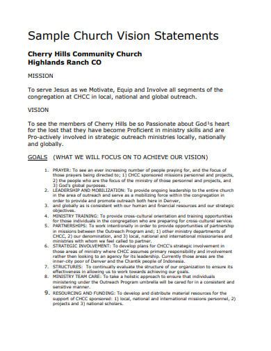 10+ Church Vision Statement Templates in PDF | Word | Free & Premium Templates