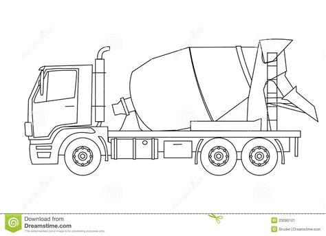 Cement Truck Drawing at PaintingValley.com | Explore collection of ...