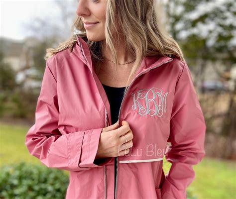 Monogram Rain Jacket Charles Rivers Monogram Rain Jacket - Etsy