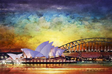 Sydney Opera House Painting by Catf
