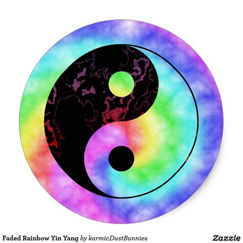 Faded Rainbow Yin Yang Classic Round Sticker Arte Yin Yang, Ying Y Yang, Yin Yang Art, Ying Yang ...