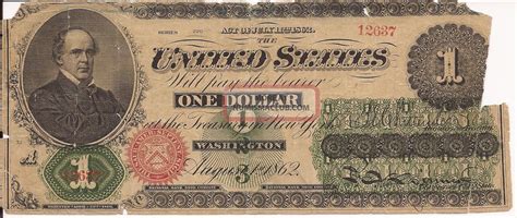 1862 $1 Dollar Bill United States Legal Tender Note Us Currency Greenback Fr 16c