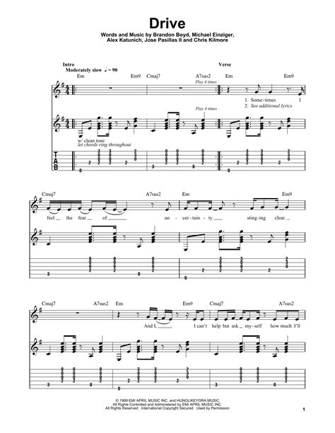 Drive by Incubus - Easy Guitar Tab - Guitar Instructor