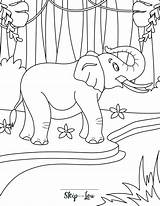 Free Elephant Coloring Pages With Full Book  Skip To My Lou sketch template