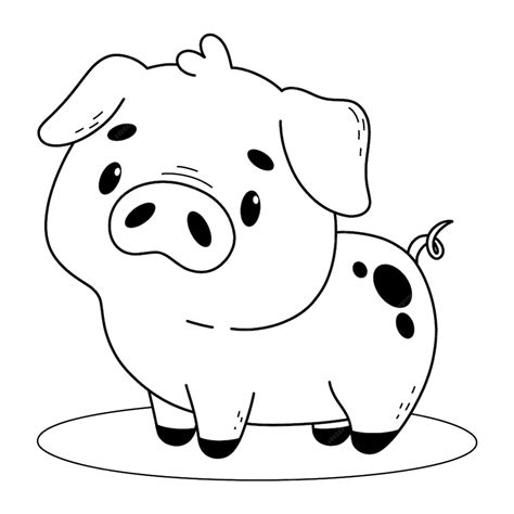 Free Vector | Hand drawn pig outline illustration