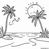 Sunny Tropical Beach Coloring Page  Pagescom sketch template