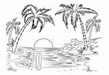 Printable Sunset Coloring Pages sketch template