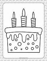 Birthday Cake Coloring Page Free sketch template