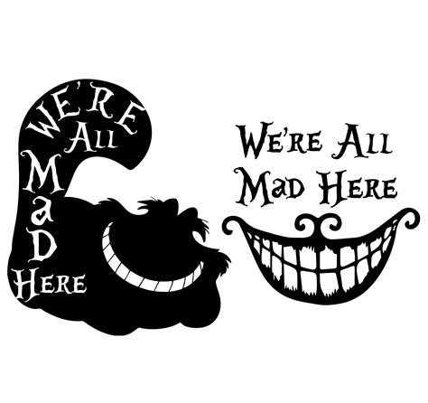 We're all mad here svg cheshire cat svg alice in | Etsy