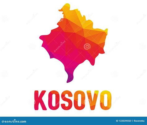 Low Polygonal Map of Republic of Kosovo Republika E Kosoves Wi Stock ...