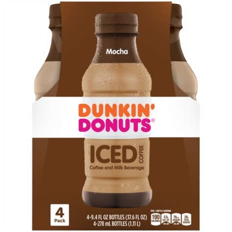 Dunkin' Donuts Mocha Iced Coffee, 4 bottles / 9.4 fl oz - Kroger