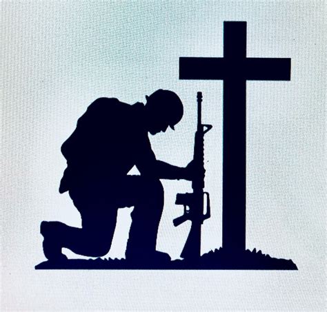 Soldier Kneeling at Cross Indoor or Outdoor Metal Sign or - Etsy