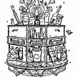 Magical Apothecary Coloring Page · Creative Fabrica sketch template