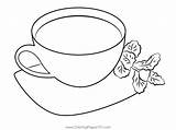 Herbal Tea Coloring Page For Kids  Free Drinks Printable sketch template