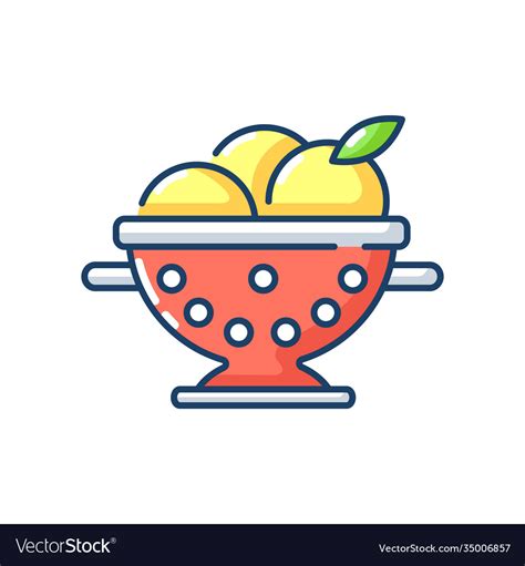 Colander rgb color icon Royalty Free Vector Image