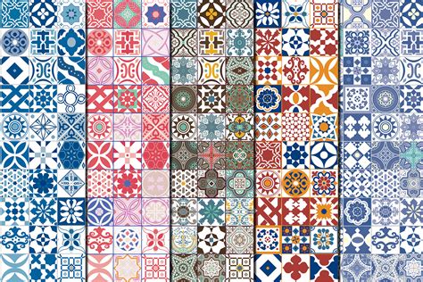 Moroccan tiles Ethnic seamless patterns