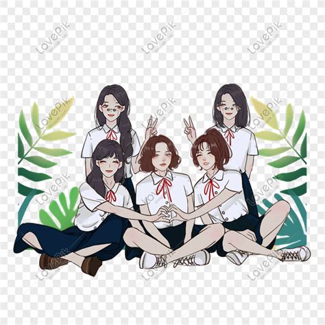 Five Clipart Girls