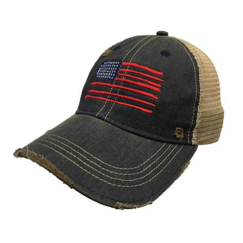 Original Retro Brand - American Flag USA Retro Brand Mesh Adjustable Snapback Trucker Hat Cap ...