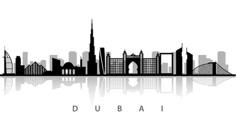 Premium Vector | Dubai skyline on white background