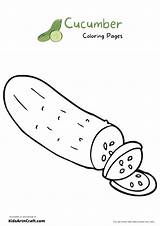 Coloring Cucumber Printable Pages Vegetable Cucumbers Kids Drawing  sketch template