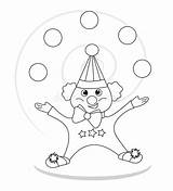 Juggling Clown Coloring Page Sketch sketch template