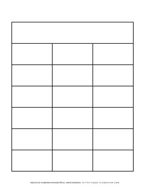 Graphic Organizer Templates - Three Columns Chart | Planerium