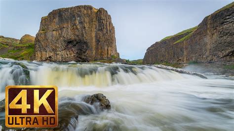 4K Waterfall - 5 Hours Running Water White Noise - Nature Relaxation Video - Palouse Falls - YouTube