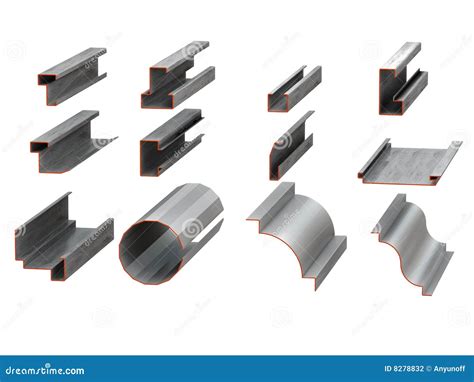 Metal profiles stock illustration. Illustration of stainless - 8278832