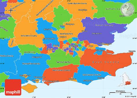 Political Simple Map of South East