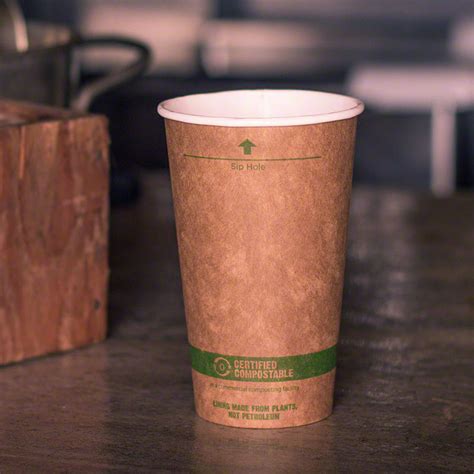 Kraft Paper Cups | Compostable Disposable Coffee Cups | Biodegradable Hot Cups | 16 oz | Good ...