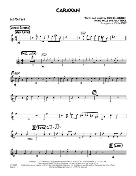 Download Caravan - Baritone Sax Sheet Music By Juan Tizol - Sheet Music ...