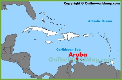 Aruba location on the Caribbean map