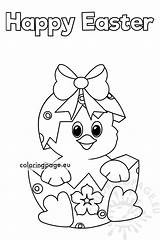 Cute Easter Chick In Egg Printable  Coloring Page sketch template