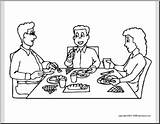 Coloring Page Family Dinner – Abcteach sketch template