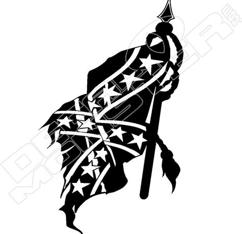 Rebel Confederate Flag silhouette Decal Sticker - DecalMonster.com
