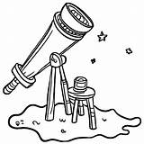 Telescope Coloring Page · Creative Fabrica sketch template