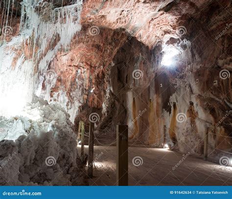 Natural Grotto at Cave with White Natural Stalactites Stock Photo - Image of stalactite, ferrum ...